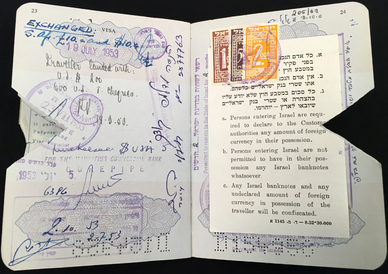 ctb passport 1952 israel
