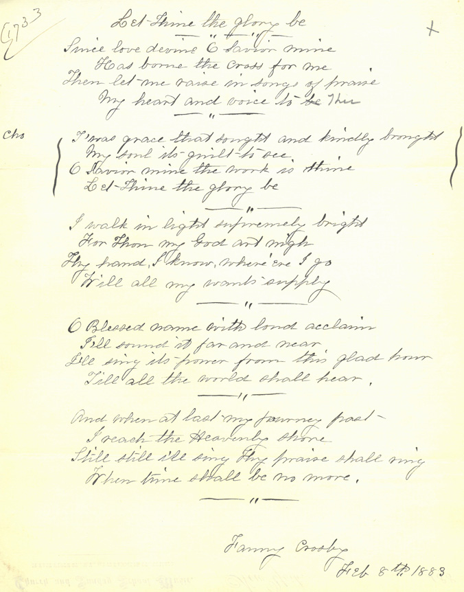 Let Thine the Glory Be