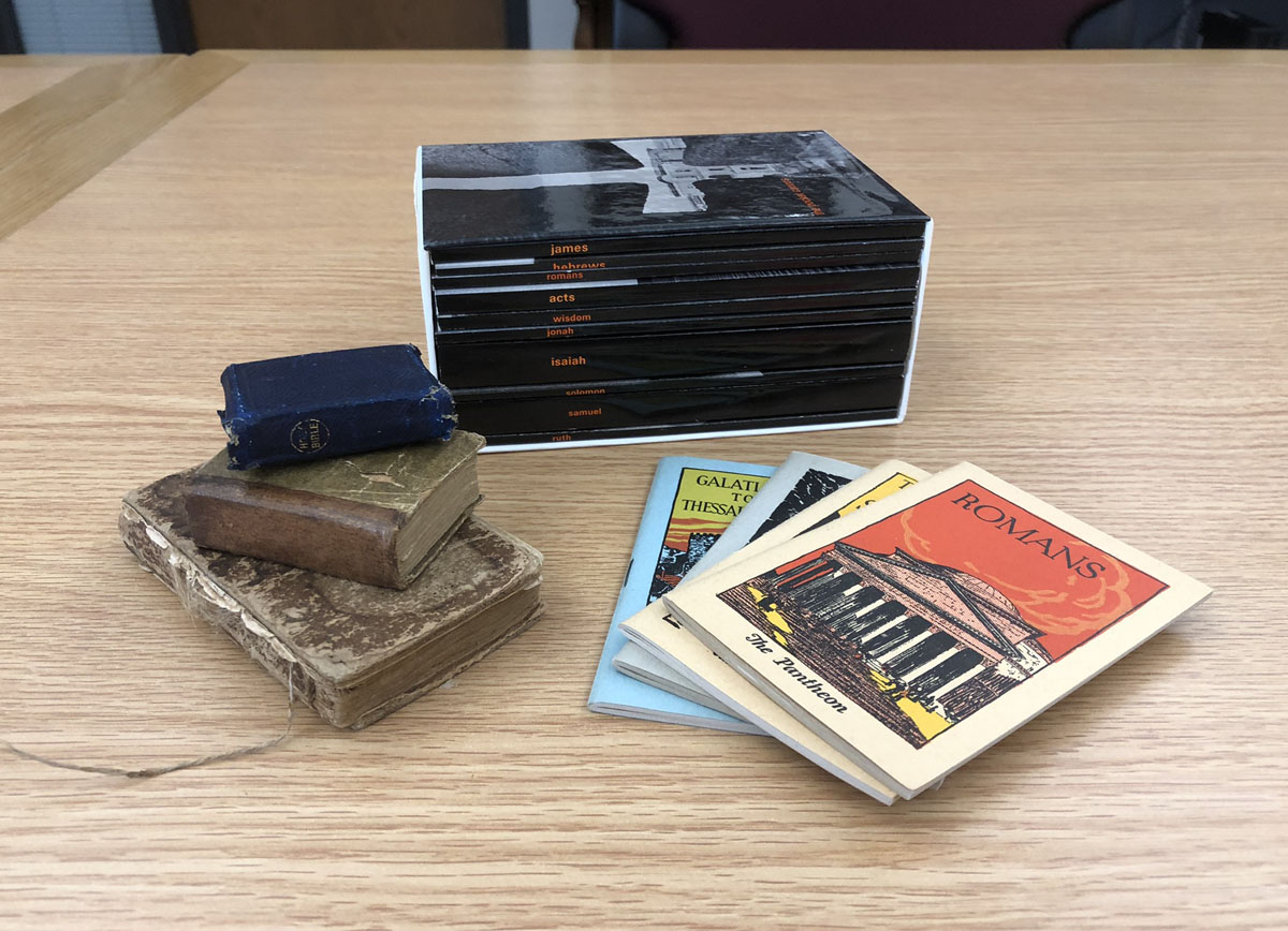 A selection of small Bibles from the collections of SC-10 and SC-233