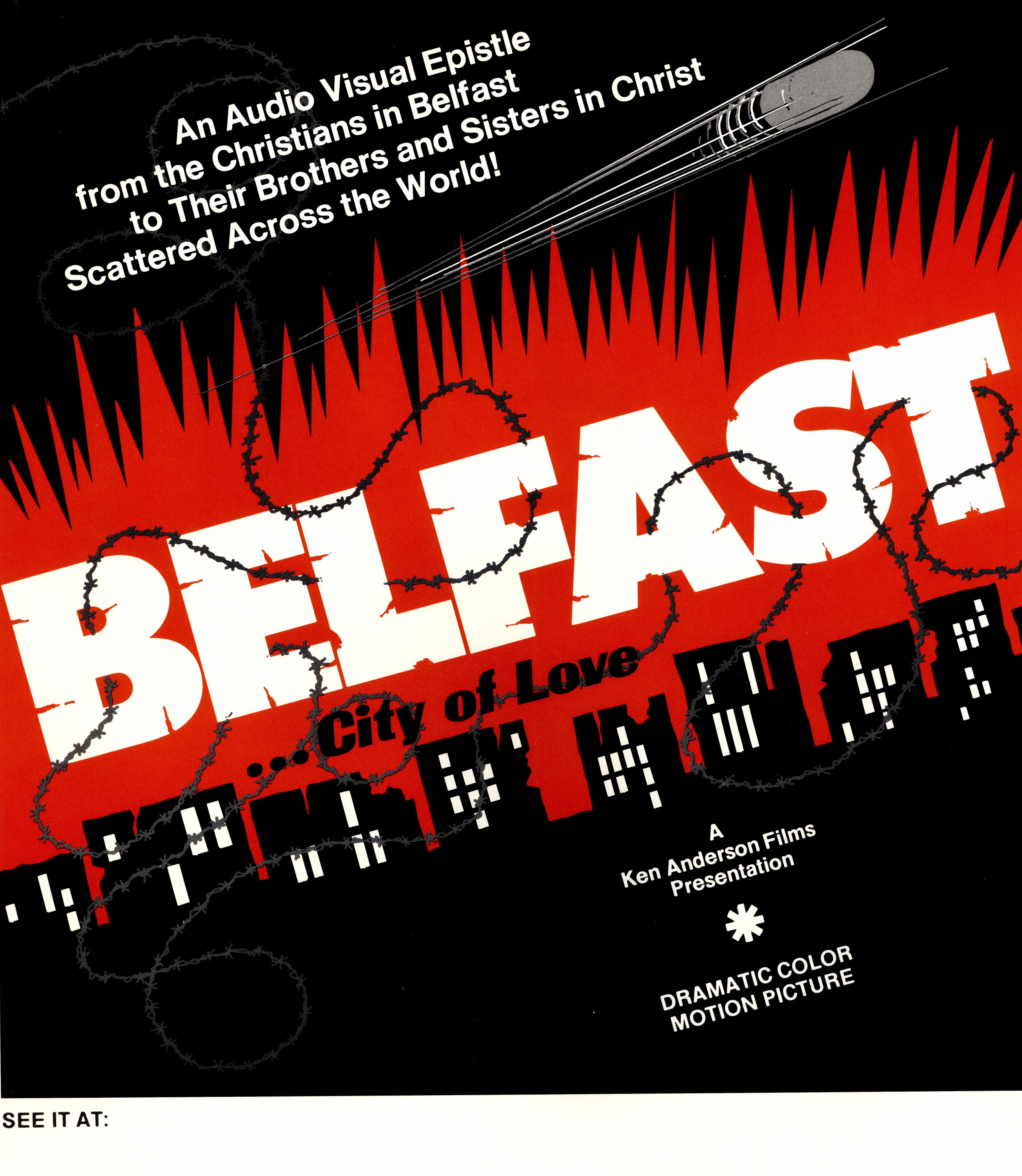 Poster for a Ken Anderson Film, Belfast...City of Love.