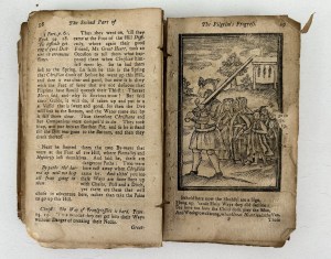 Two pages, including illustration, from 1687 edition of Pilgrim's Progress.